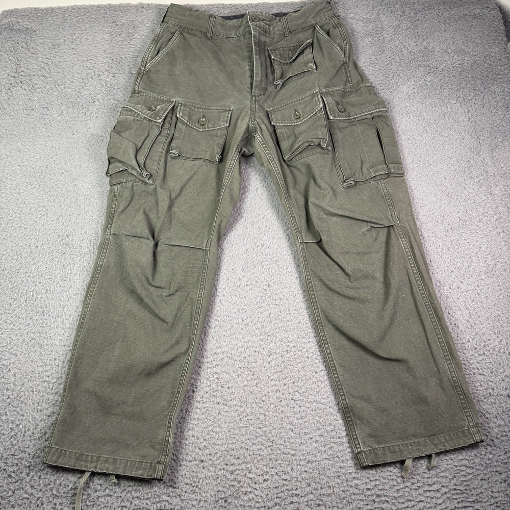 Engineered Garments FA Cargo Pants Mens S Green Ripstop Cotton Military USA Made